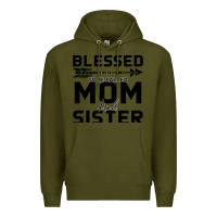 Army Green Blessed Mom And Sister Premium Hoodie - Bettercallsaul