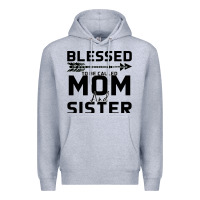 Heather Grey Blessed Mom And Sister Premium Hoodie - Bettercallsaul