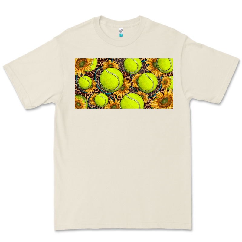 Tennis Ball With Sunflower And Racket  Licence Plato Premium Tee by BarkalooDesign | Teevron