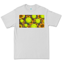 Dove Grey tennis ball with sunflower and racket  licence plato Premium Tee - BarkalooDesign