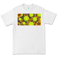 White tennis ball with sunflower and racket  licence plato Premium Tee - BarkalooDesign