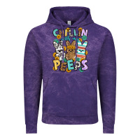 Cloud Purple Chillin with my peeps Easter Vintage Hoodie - OliviaCreatesArt
