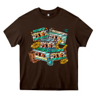 Chocolate Brown 90s country casette tapes Heavy Core Tee - texasbilliewilder
