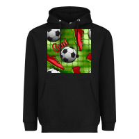 Black soccer shoes goal seamless pattern Heavyweight Hoodie - BundleAndBundleShop