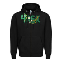 Black four rex Zipper Hoodie - MaliasSmallBusiness