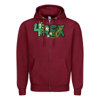 Burgundy four rex Zipper Hoodie - MaliasSmallBusiness