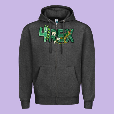 Four Rex Zipper Hoodie Designed By Maliassmallbusiness