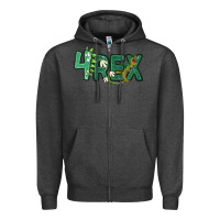 Charcoal Heather four rex Zipper Hoodie - MaliasSmallBusiness