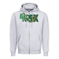Heather Grey four rex Zipper Hoodie - MaliasSmallBusiness