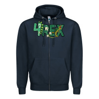 Navy four rex Zipper Hoodie - MaliasSmallBusiness