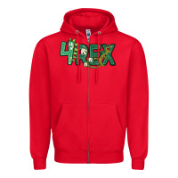 Red four rex Zipper Hoodie - MaliasSmallBusiness