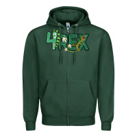 Sports Green four rex Zipper Hoodie - MaliasSmallBusiness