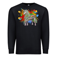 Black autism unicorn Premium Sweatshirt - LillyAllenDesigns