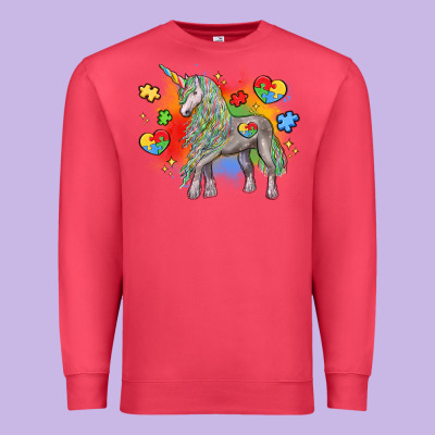 Autism Unicorn Premium Sweatshirt Designed By Lillyallendesigns