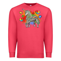 Cardinal autism unicorn Premium Sweatshirt - LillyAllenDesigns