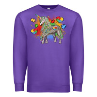 Purple autism unicorn Premium Sweatshirt - LillyAllenDesigns