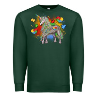 Sports Green autism unicorn Premium Sweatshirt - LillyAllenDesigns