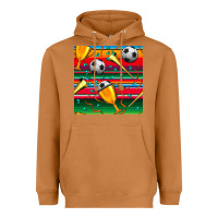 Meerkat soccer winner cup and vuvuzela with serape seamless pattern Heavyweight Hoodie - BundleAndBundleShop