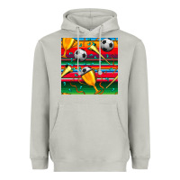 Moon Dust soccer winner cup and vuvuzela with serape seamless pattern Heavyweight Hoodie - BundleAndBundleShop