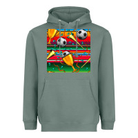 Sage soccer winner cup and vuvuzela with serape seamless pattern Heavyweight Hoodie - BundleAndBundleShop