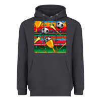 Smoke soccer winner cup and vuvuzela with serape seamless pattern Heavyweight Hoodie - BundleAndBundleShop