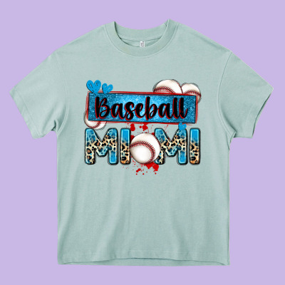 Baseball Mimi With Leopard Heavy Core Tee Designed By Zillion Design Studio