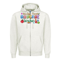 Oatmeal Heather somebody's favorite daycare teacher Zipper Hoodie - MaliasSmallBusiness
