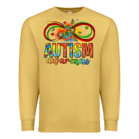 Antique Gold autism awareness butterfly infinity symbol Premium Sweatshirt - LillyAllenDesigns
