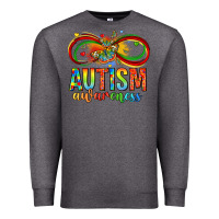 Charcoal Heather autism awareness butterfly infinity symbol Premium Sweatshirt - LillyAllenDesigns