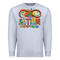 Heather Grey autism awareness butterfly infinity symbol Premium Sweatshirt - LillyAllenDesigns