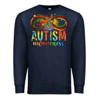 Navy autism awareness butterfly infinity symbol Premium Sweatshirt - LillyAllenDesigns