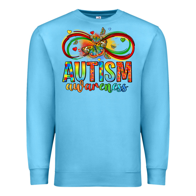 Autism Awareness Butterfly Infinity Symbol Premium Sweatshirt by LillyAllenDesigns | Teevron