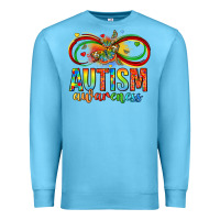 Ocean Blue autism awareness butterfly infinity symbol Premium Sweatshirt - LillyAllenDesigns