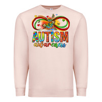 Pale Pink autism awareness butterfly infinity symbol Premium Sweatshirt - LillyAllenDesigns
