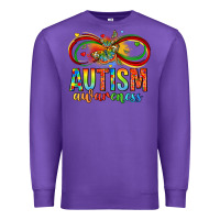 Purple autism awareness butterfly infinity symbol Premium Sweatshirt - LillyAllenDesigns