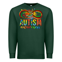 Sports Green autism awareness butterfly infinity symbol Premium Sweatshirt - LillyAllenDesigns