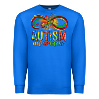 True Royal autism awareness butterfly infinity symbol Premium Sweatshirt - LillyAllenDesigns