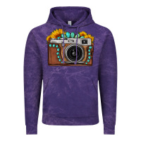 Cloud Purple Sunflower Gemstone Vintage Camera Vintage Hoodie - FaDigitalArtStudio