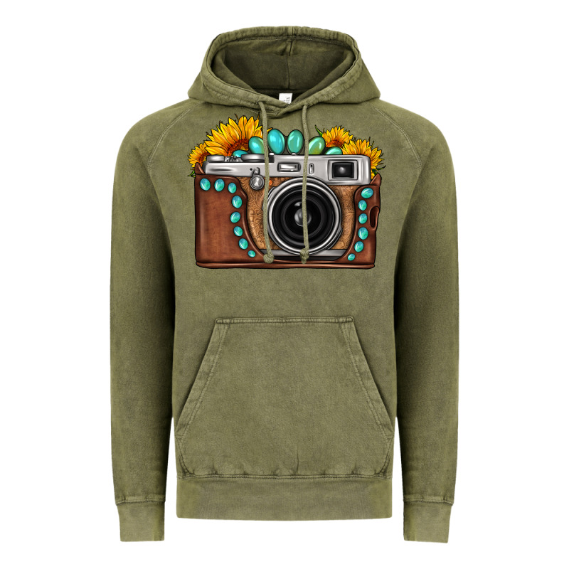 Sunflower Gemstone Vintage Camera Vintage Hoodie by FaDigitalArtStudio | Teevron