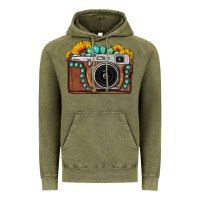 Vintage Olive Sunflower Gemstone Vintage Camera Vintage Hoodie - FaDigitalArtStudio