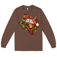 Chestnut Shaggy cow Texas Christmas Long Sleeve Tee - Jasminsmagicworld