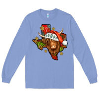 Colony Blue Shaggy cow Texas Christmas Long Sleeve Tee - Jasminsmagicworld