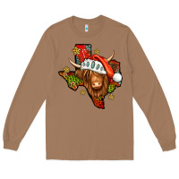 Toasted Coconut Shaggy cow Texas Christmas Long Sleeve Tee - Jasminsmagicworld