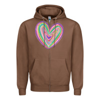Chestnut valentine's day colorful heart Zipper Hoodie - MaliasSmallBusiness