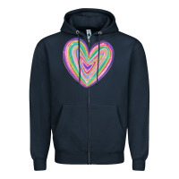 Navy valentine's day colorful heart Zipper Hoodie - MaliasSmallBusiness