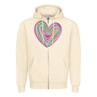 Sandshell valentine's day colorful heart Zipper Hoodie - MaliasSmallBusiness