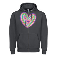 Smoke valentine's day colorful heart Zipper Hoodie - MaliasSmallBusiness
