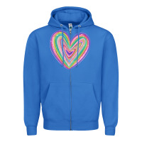 True Royal valentine's day colorful heart Zipper Hoodie - MaliasSmallBusiness