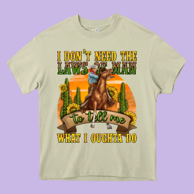 Western Rodeo Heavy Core Tee Designed By Texasbilliewilder