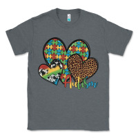 Charcoal Heather autism hearts leopard cowhide Classic Tee - Artiststas